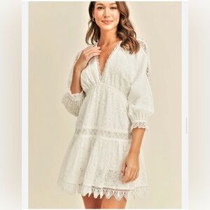 RESET by Jane white eyelet Sophie Dress Sz s